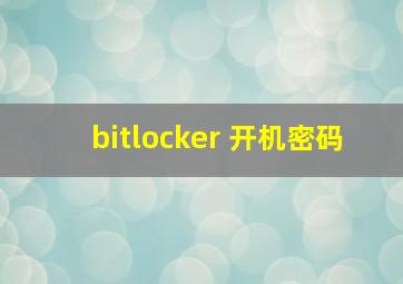 bitlocker 开机密码